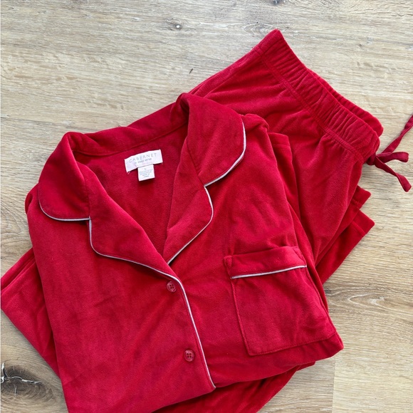 Red Velour Stretch Pajamas - Cabernet by Sleep Sense - Picture 9 of 9